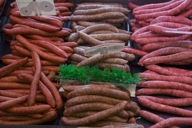 A picture of specialty sausages.